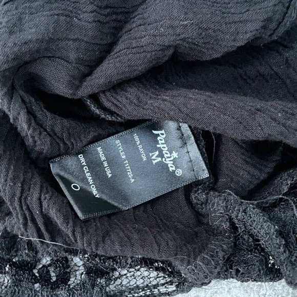 Papaya Women Top Black Blouse Tank Top Laces Size S - Picture 9 of 10